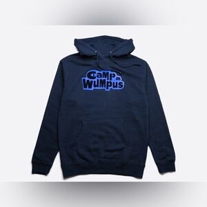 Camp Wumpus Hooded Black Sweatshirt Blue Logo Discord Size Large